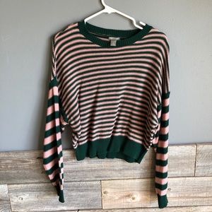 Striped crop sweater